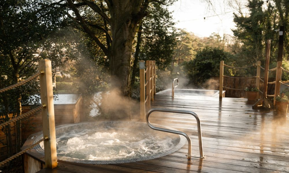forest spa garden hot tub