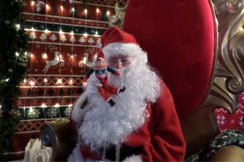 Sneaky the Elf with Santa