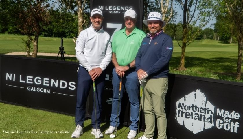 Left to right: Home favourites Cameron Clark, Damian Mooney and Gary Murphy of the Staysure Legends Tour | Staysure Legends Tour, Trump International 