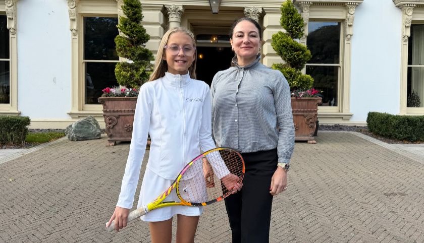 Galgorm Collection has announced its support for local tennis ace, Emma Mezei. Pictured with Emma is Georgie Briota, Business Development Manager at Galgorm Collection