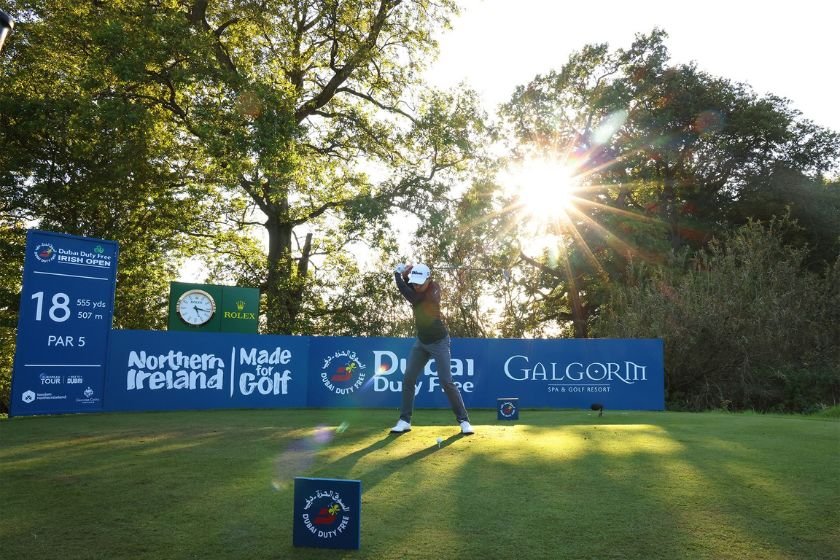 A view of the 18th tee during the 2020 Dubai Duty Free Irish Open (DP World Tour) at Galgorm (Photo: Getty Images)  